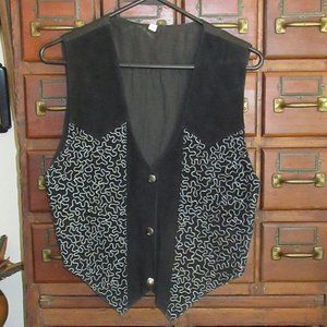 Black Suede Cotton Vest Small